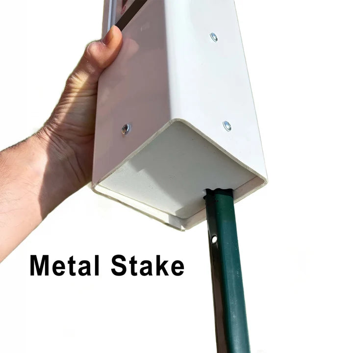 Underside of the post showing the metal ground stake