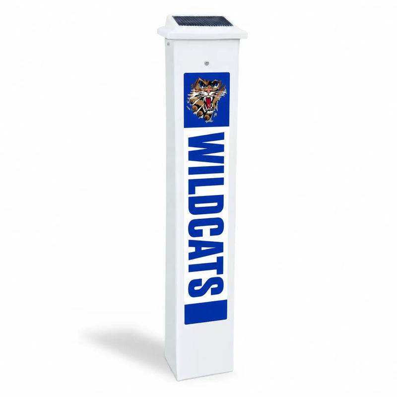 Southwestern Wildcats Solar Glow Post in daylight, shown on a white background.