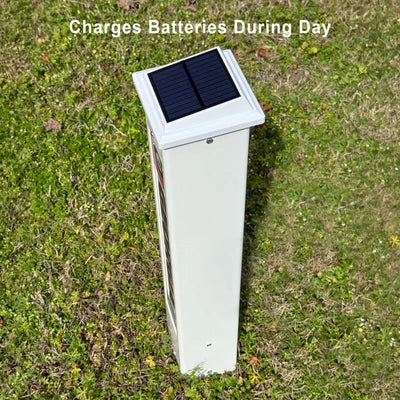 Top of the post showing the solar panel in the cap
